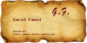 Garzó Fanni névjegykártya